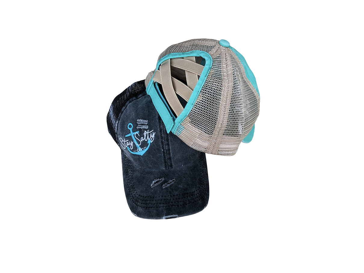 Mesh Trucker Style Ponytail Hat