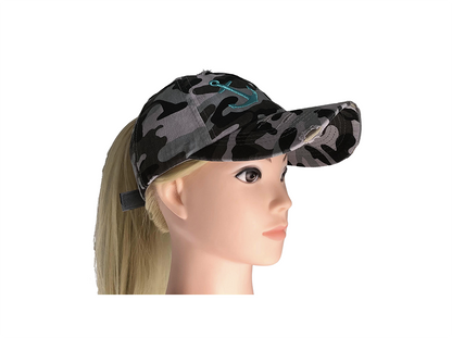 Army Print Ponytail Hat